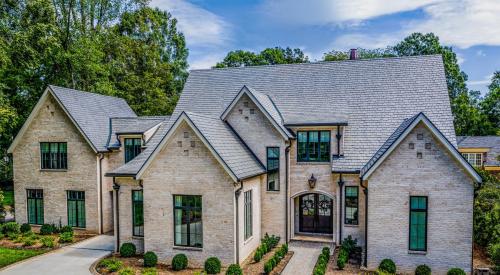 Home exterior with composite roofing in Slate Gray