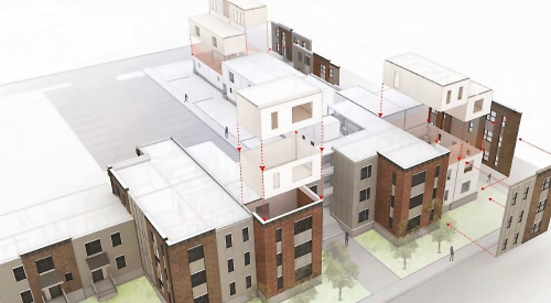 Prefabricated unit modules allowed St. Ambrose Apartments to provide residents with enhanced sound and thermal insulation affordable housing development