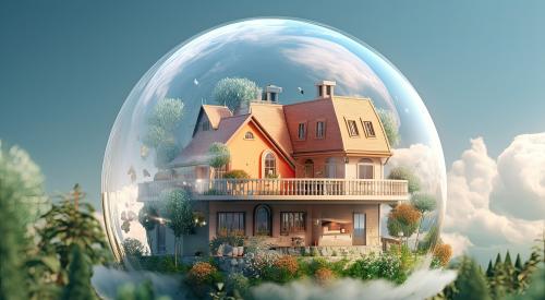 House in bubble property market concept housing market bubble Generative AI