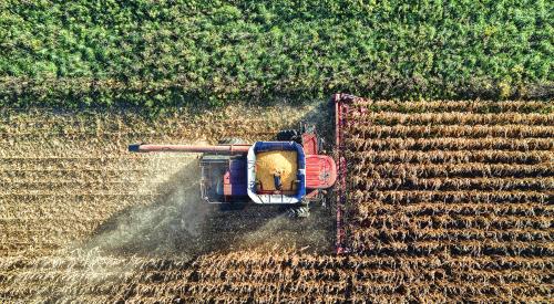 Tractor on farm