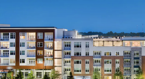 Exterior view of LEED Platinum-certified AMLI Buckhead, in Atlanta