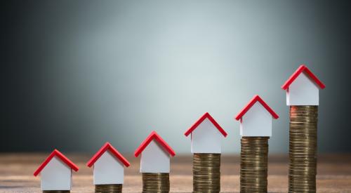 Homes on rising coin stacks