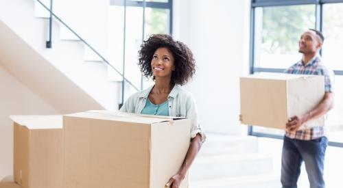 Couple moving into new home