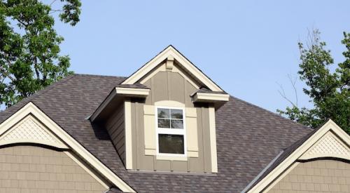 Closeup of a home's gable