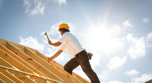 Worker on roof