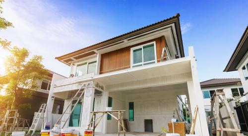 Single-family home in construction