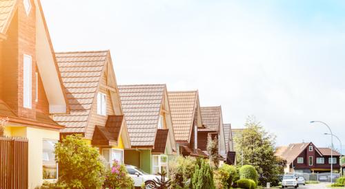 Street of suburban homes