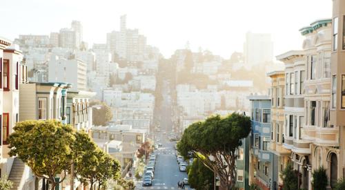 Street view from hill of San Francisco