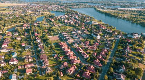 aerial of suburb