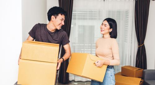 young buyers moving into home