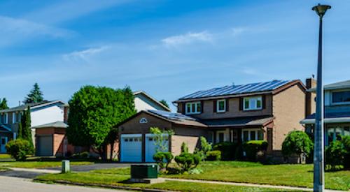 Street of suburban homes