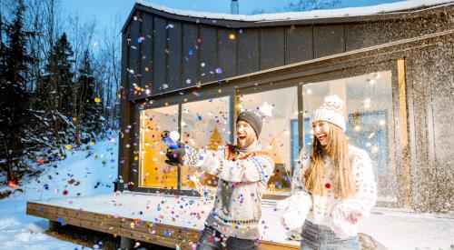 Couple celebrating the new year