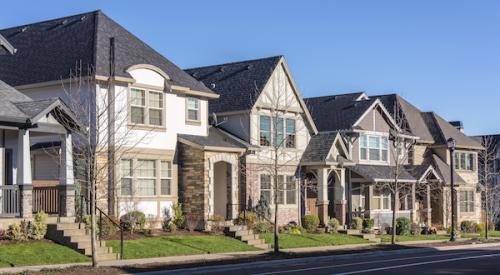 Row of houses on suburban street