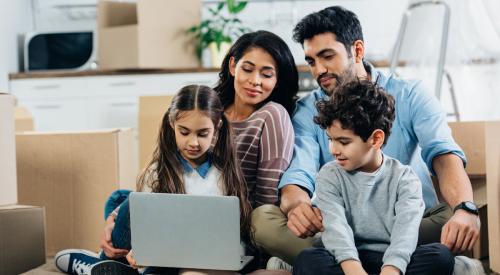 Hispanic family at home