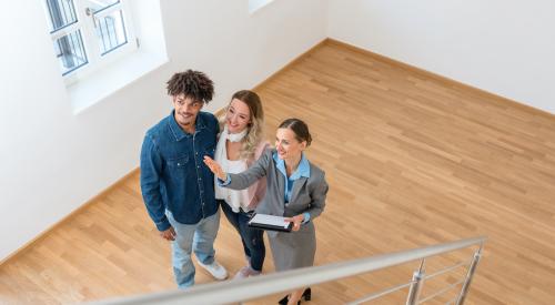 Couple touring a home