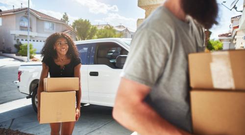 Couple moving into new home