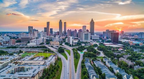 Atlanta, Georgia skyline at sunset