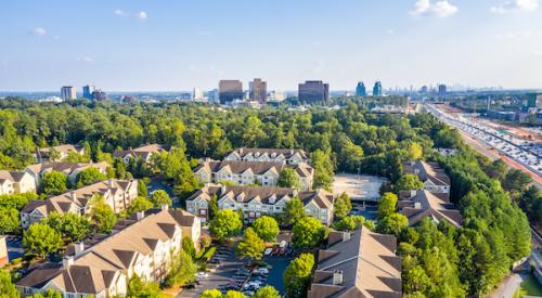 Aerial view of Atlanta suburb