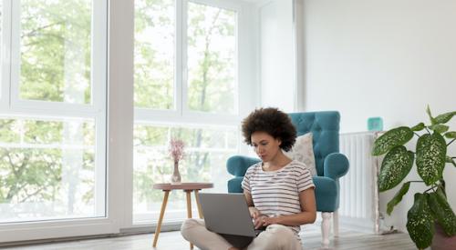 Woman working from home