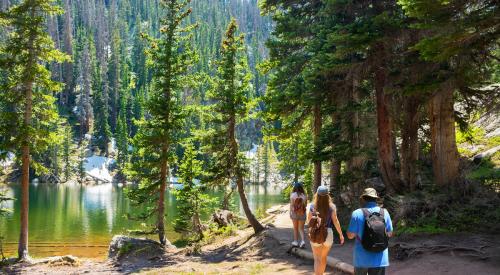 Young people hiking in Colorado