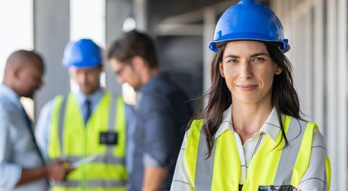 Female architect on jobsite