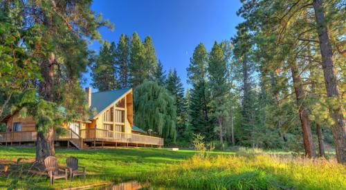 Isolated cabin in the woods 