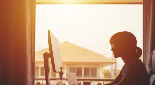 woman working from home