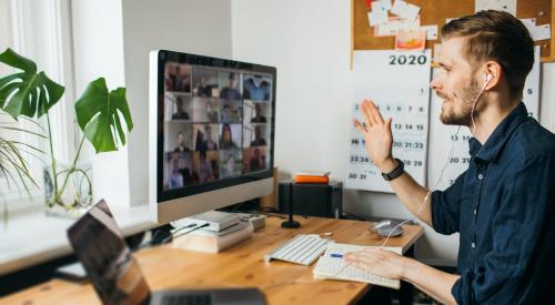 Man on Zoom call