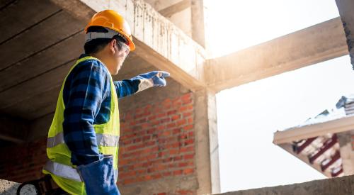 Construction worker on jobsite