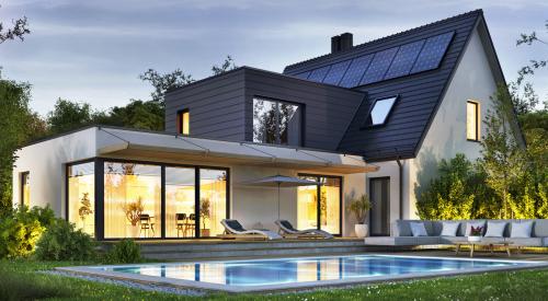 House with solar panels