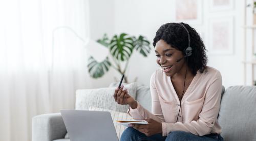 Women video conferencing