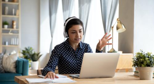 woman working from home