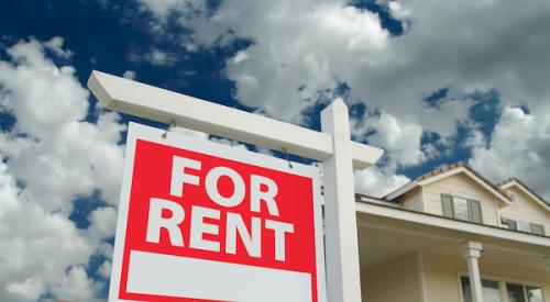 For rent sign in front of home