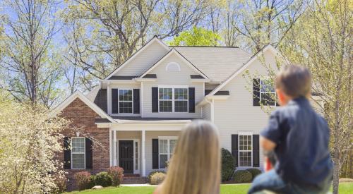 Family looking at home