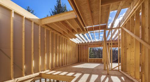 Wood-framed home interior