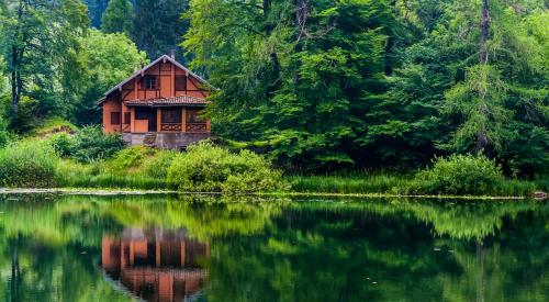 Home built on lake