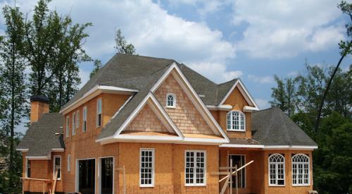 Single-family home construction site 