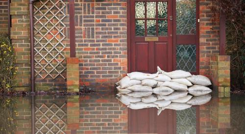 Sandbags outside home