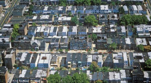 Aerial view of a neighborhood Opportunity Zone 