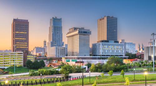 Akron, Ohio city skyline