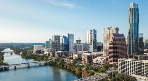 Austin, Texas bridges and skyline