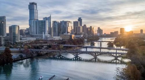 View of Austin, Texas, from the river