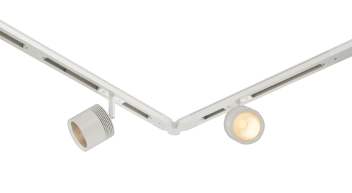 Bruck Lighting's SmarTrack 48-volt lighting track system in white