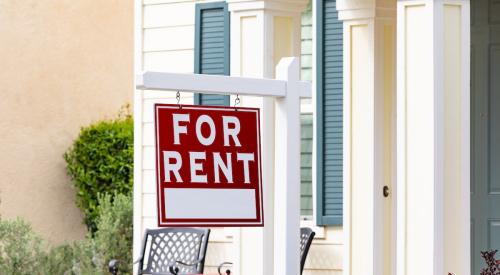 Rental sign outside of family home