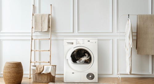 Laundry room in a new home for first-time homebuyers