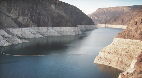 view of water levels dropping