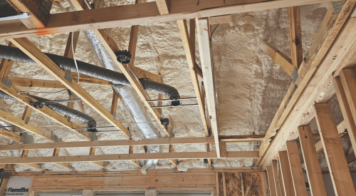 HVAC ducts inside conditioned space in the ceiling