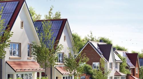 Row of houses in development