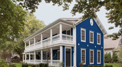 James Hardie Dream Collection siding blue and white home exterior