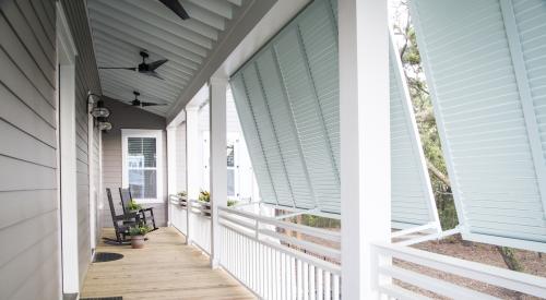 Modern farmhouse-style porch